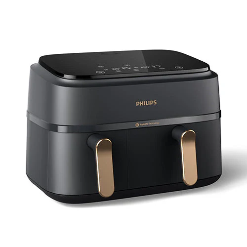 Philips 9L Airfryer with Dual Baskets for Full Tray Cooking & 8 Preset Menus - NA352/00 - Emp
