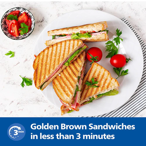 Philips HD3010/80 Sandwich Maker 700W Flat & Grilled Plates - EMP - Image 2