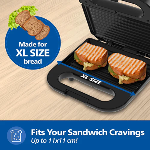 Philips HD3010/80 Sandwich Maker 700W Flat & Grilled Plates - EMP - Image 3