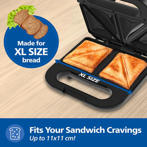 Philips 4-Slice Sandwich Maker 800W UHD Plates - HD3000/80 - Image 4