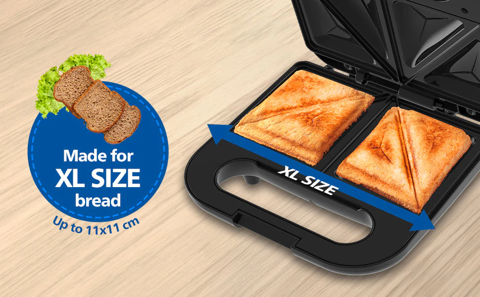 Philips 4-Slice Sandwich Maker 800W UHD Plates - HD3000/80 - Image 7
